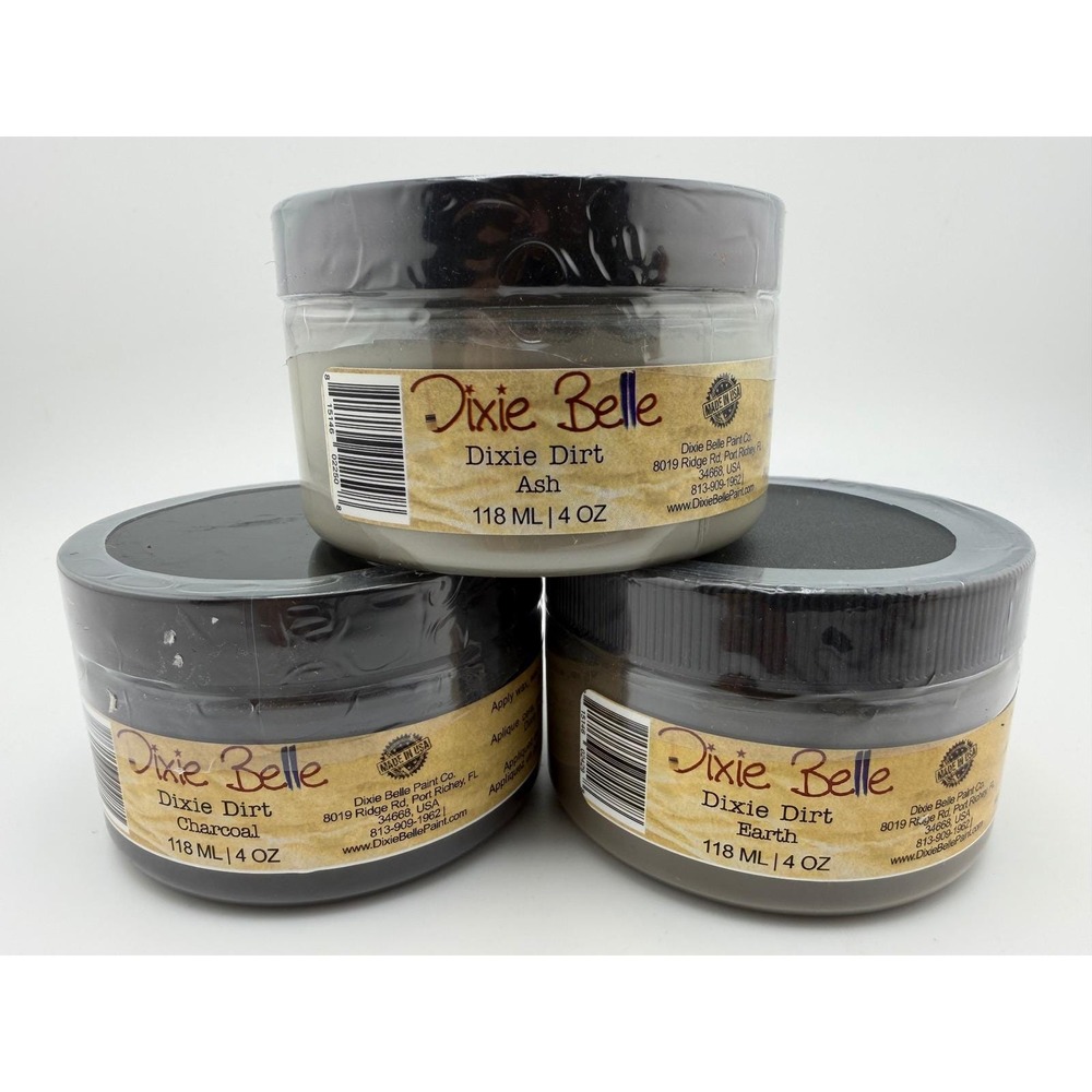 Dixie Belle Dixie Dirt Ash or Charcoal 4oz Furniture Aging Powder (Choose 1)